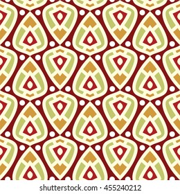 Beautiful abstract seamless pattern. Bright, juicy ornament for fashion textile, cloth, texture. Vector ornament. Kaleidoscope big bud. Islam, Arabic, Indian, ottoman motifs. Retro print. Vintage. 