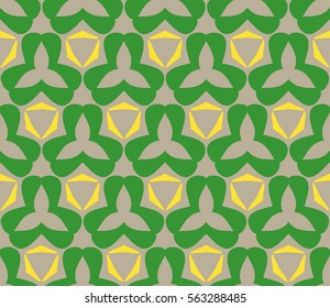 Beautiful, abstract seamless pattern. Circles repead ornament. Arabic graphic background. Vector illustration.