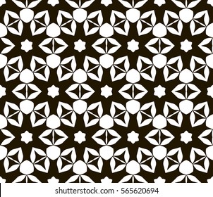 Beautiful, abstract seamless pattern. Circles repead ornament. Arabic graphic background. Vector illustration.