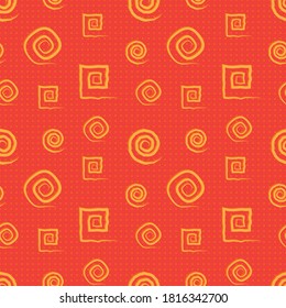 hermoso patrón abstracto transparente colorido estilo de objeto de línea de espiral cuadrada, color anaranjado, diseño gráfico vectorial de fondo decorativo