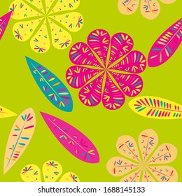 Beautiful abstract seamless pattern. Seamless floral wallpaper. Spring decoration. Vector illustration isolated. Abstract vector background. 