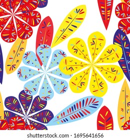 Beautiful abstract seamless pattern. Seamless floral wallpaper. Spring decoration. Vector illustration isolated. Abstract vector background. 