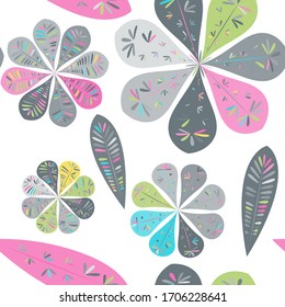 Beautiful abstract seamless pattern. Seamless floral wallpaper. Spring decoration. Vector illustration isolated. Abstract vector background. 