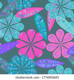 Hermoso patrón abstracto sin fisuras. Papel de paredes florido impecable. Decoración primaveral. Ilustración vectorial aislada. Resumen del fondo vectorial. 