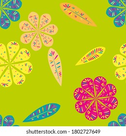 Beautiful abstract seamless pattern. Seamless floral wallpaper. Spring decoration. Vector illustration isolated. Abstract vector background. 