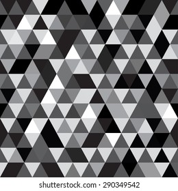 Beautiful abstract seamless pattern. Geometric backdrop. Polygonal crystal texture. Black abstract.