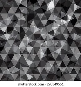 Beautiful abstract seamless pattern. Geometric backdrop. Gem polygonal crystal texture. Black abstract.