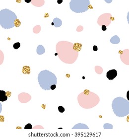 Beautiful abstract seamless pattern with golden glitter texture. Background, textile, fabric