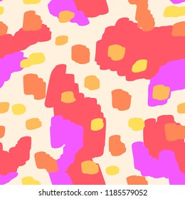 Beautiful abstract seamless pattern. Handcrafted artistic style. Perfect for textile, wrapping, web and all kind of decorative projects. Vector illustration.