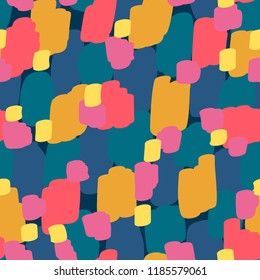 Beautiful abstract seamless pattern. Handcrafted artistic style. Perfect for textile, wrapping, web and all kind of decorative projects. Vector illustration.