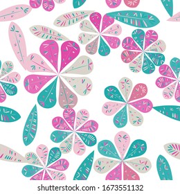 Beautiful abstract seamless pattern. Vector seamless floral pattern. Spring decoration. Vector illustration isolated. Abstract vector background. 