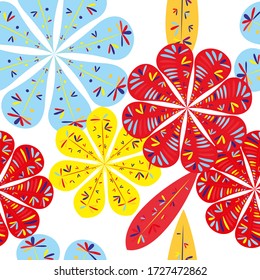 Beautiful abstract seamless pattern. Vector seamless floral pattern. Spring decoration. Vector illustration isolated. Abstract vector background. 
