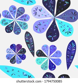 Beautiful abstract seamless pattern. Vector seamless floral pattern. Spring decoration. Vector illustration isolated. Abstract vector background. 