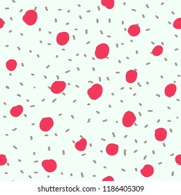 Beautiful abstract seamless repeating pattern. Hand painted artistic style with chaotic paint elements. Perfect for textile, wrapping, web and all kind of decorative projects. Vector illustration.