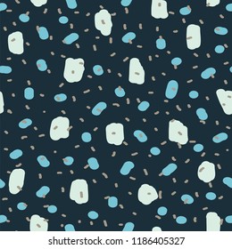 Beautiful abstract seamless repeating pattern. Hand painted artistic style with chaotic paint elements. Perfect for textile, wrapping, web and all kind of decorative projects. Vector illustration.