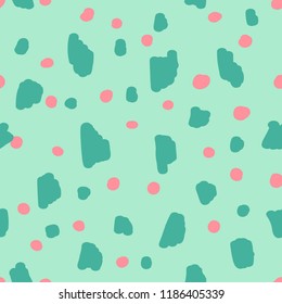 Beautiful abstract seamless repeating pattern. Hand painted artistic style with chaotic paint elements. Perfect for textile, wrapping, web and all kind of decorative projects. Vector illustration.