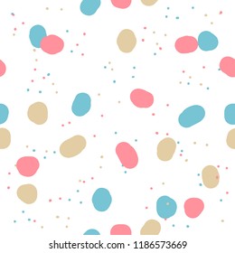 Beautiful abstract seamless repeating pattern. Hand painted artistic style with chaotic paint elements. Perfect for textile, wrapping, web and all kind of decorative projects. Vector illustration.