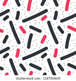 Beautiful abstract seamless repeating pattern. Hand painted artistic style with chaotic paint elements. Perfect for textile, wrapping, web and all kind of decorative projects. Vector illustration.