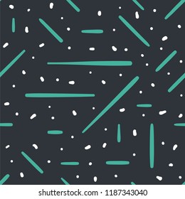 Beautiful abstract seamless repeating pattern. Hand painted artistic style with chaotic paint elements. Perfect for textile, wrapping, web and all kind of decorative projects. Vector illustration.