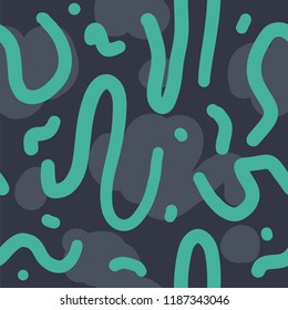 Beautiful abstract seamless repeating pattern. Hand painted artistic style with chaotic paint elements. Perfect for textile, wrapping, web and all kind of decorative projects. Vector illustration.