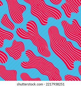 Beautiful abstract shapes flowing seamless vector background, stripy fluids pattern, wallpaper or website background.