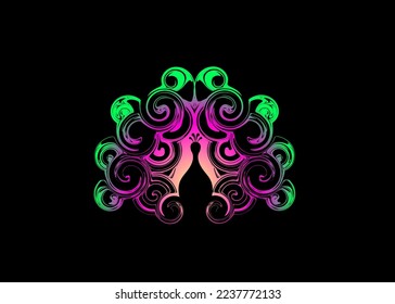 Beautiful Abstract silhouette Wallpaper of peacock bird in gradient