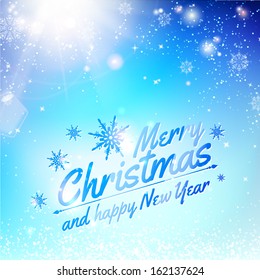 Beautiful abstract snowflake christmas background. Vector illustration.