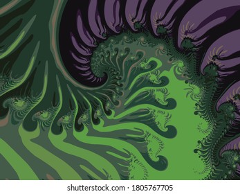 Hermoso fondo espiral abstracto multicolor. Fractal en vector. Eps 10.