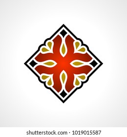 Beautiful abstract square ornament illustration.