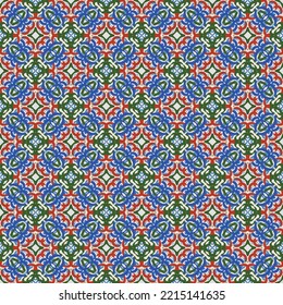 beautiful abstract stylish flower green and blue leaf pattern background, seamless pattern decoration fabric ethnic texture art 