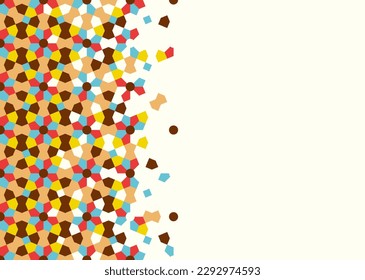 Beautiful abstract template based on disintegrating geometric islamic mosaic pattern design. Abstract background for wallpaper design with geometric design. Vector illustration. 