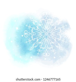 Beautiful abstract template with blue set gentle winter backgrounds on light background. Vector abstract, blue, snowflake background.