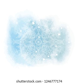 Beautiful abstract template with blue set gentle winter backgrounds on light background. Vector abstract, blue, snowflake background.