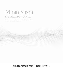 Beautiful abstract thin smoke lines fashion minimalistic background. Vector illustration