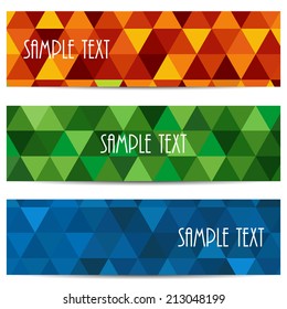 Beautiful Abstract triangle background sets of banner or header, vector illustration.eps_10