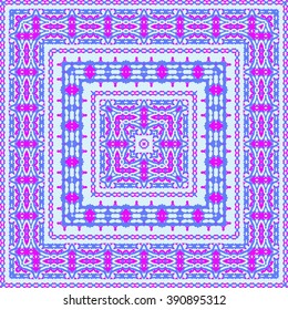Beautiful abstract tribal vector square ornamental design can be used as interior pattern or clothes pattern.