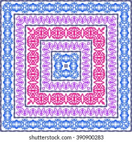 Beautiful abstract tribal vector square ornamental design can be used as interior pattern or clothes pattern.