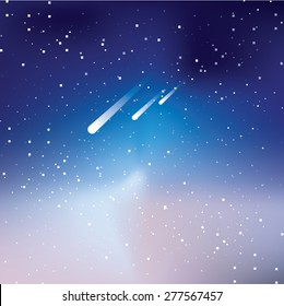 beautiful abstract universe night sky wallpaper background with stars and meteor shower celestial event