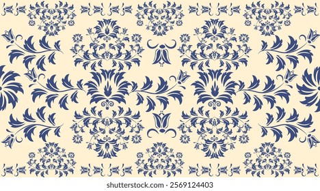 Beautiful abstract vector art of Ikat tribe. Seamless floral pattern. Seamless fabric pattern.