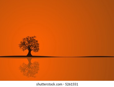 beautiful abstract vector autumn tree design