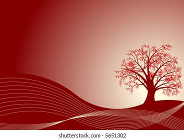 beautiful abstract vector autumn tree design