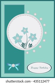 Beautiful abstract vector background with flower Happy Birthday