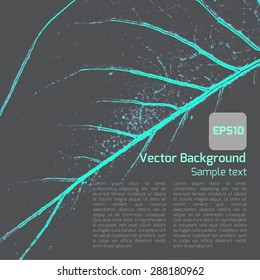Beautiful abstract vector background in futuristic style with leaf.