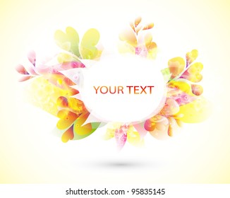 beautiful abstract  vector  banner with colorful flowers