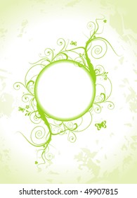 Beautiful abstract vector circular florals frame.