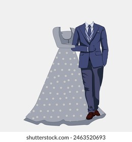 Beautiful Abstract Vector Couple Dress Design. Illustrator and designer. Wedding Invites, save the date, Birthday Invites, Video Invites, E-Cards.