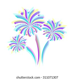 Beautiful abstract vector firework design isolated