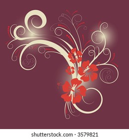 beautiful abstract vector floral design