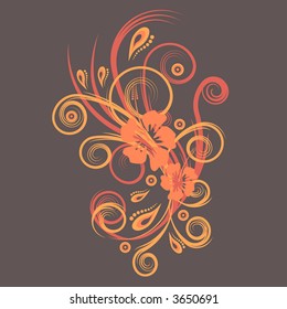 schönes abstraktes Blumendesign der Vektorillustration