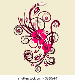 beautiful abstract vector floral design